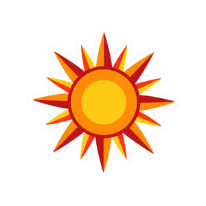 Sunburst Kiss-cut Sticker – Bright Retro Sun Decal for Laptops & Water Bottles - Decorative Stickers