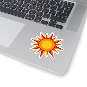 Sunburst Kiss-cut Sticker – Bright Retro Sun Decal for Laptops & Water Bottles - Decorative Stickers