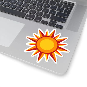 Sunburst Kiss-cut Sticker – Bright Retro Sun Decal for Laptops & Water Bottles - Decorative Stickers