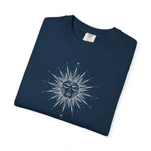 Sunface Graphic T-shirt - Vintage Celestial Moon & Sun Design