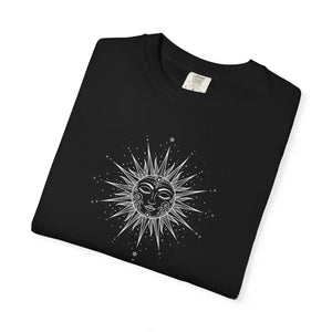 Sunface Graphic T-shirt - Vintage Celestial Moon & Sun Design