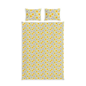 Sunflower Floral Duvet – Cotton Bedding Set - Dipaliz - Sets
