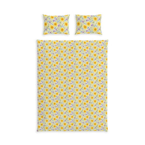 Sunflower Floral Duvet – Cotton Bedding Set - Dipaliz - Sets