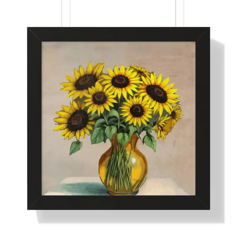 Sunflower Framed Vertical Poster: Brighten your Space! - 16″ x / Black Poster