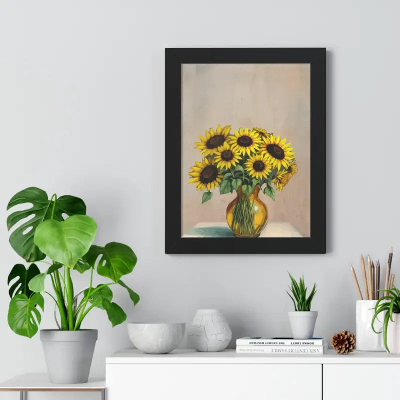 Sunflower Framed Vertical Poster: Brighten your Space! - Poster