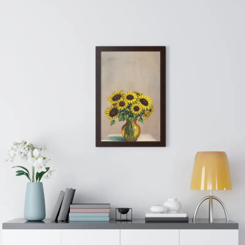 Sunflower Framed Vertical Poster: Brighten your Space! - Poster