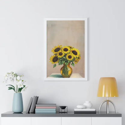 Sunflower Framed Vertical Poster: Brighten your Space! - Poster