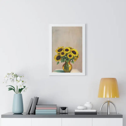 Sunflower Framed Vertical Poster: Brighten your Space! - Poster