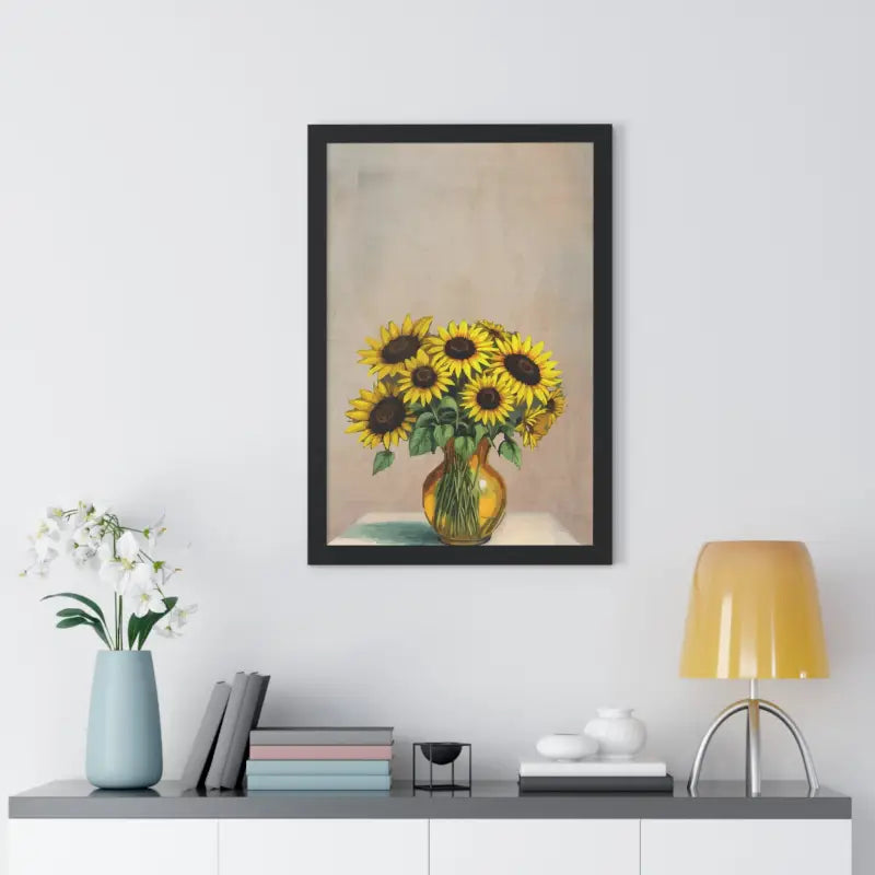 Sunflower Framed Vertical Poster: Brighten your Space! - Poster