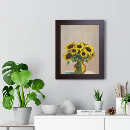 Sunflower Framed Vertical Poster: Brighten your Space! - Poster