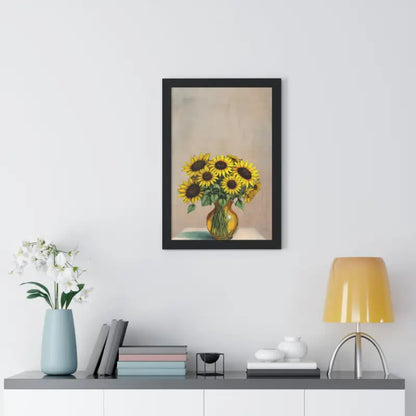 Sunflower Framed Vertical Poster: Brighten your Space! - Poster