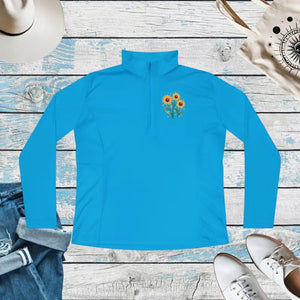 Ladies Quarter-zip Pullover - Cozy Comfort Style - Dipaliz - Atomic Blue / s - Sweatshirts