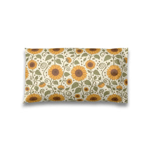 Sunflower heads at mixed angles across the DipaliZ satin print