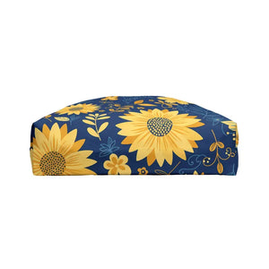 Bags - Sunflower Weekender Tote Bag - Navy Floral Travel Beach - Dipaliz 24’’ × 13’’