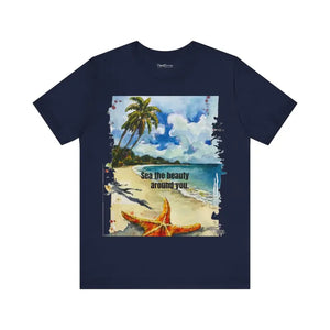 Unisex Jersey Short Sleeve Tee - Sunkissed Starfish Beach - Dipaliz - T-shirts