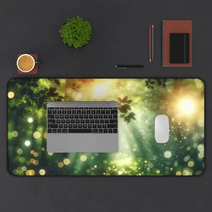 Neoprene Desk Mat - Sunlit Forest Design - Dipaliz - 15.5’’ × 31’’ - Workstation & Cubicle Accessories