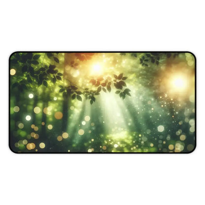 Transform your Workspace with a Sunlit Forest Neoprene Desk Mat - Home Decor