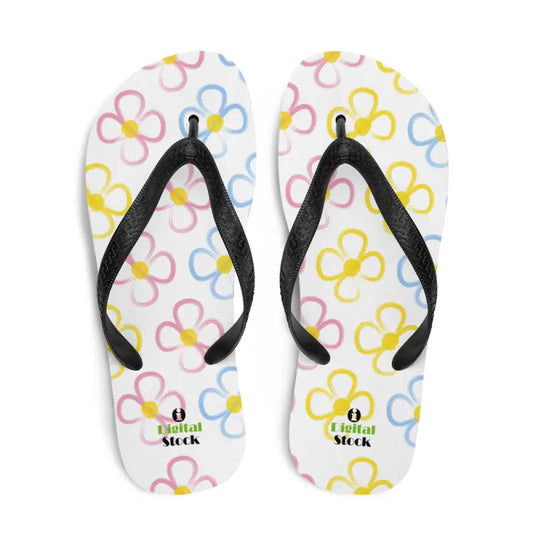 Bright Yellow Flowers Stretchy Slip-resistant Slippers - Flip-flop