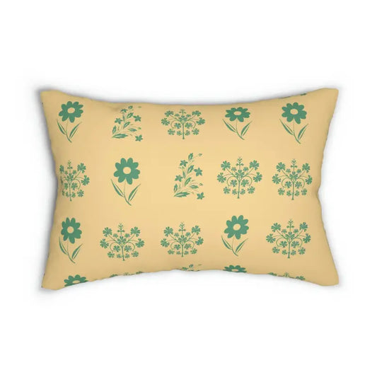 Sunny Floral Spun Polyester Lumbar Pillow for Trendy Homes - 20’’ × 14’’ Home Decor