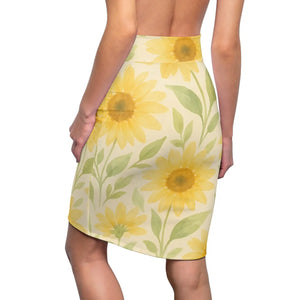 Premium Floral Womens Pencil Skirt - Sunny Design - Dipaliz - Skirts - Xs