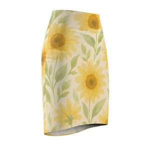 Premium Floral Womens Pencil Skirt - Sunny Design - Dipaliz - Skirts - Xs