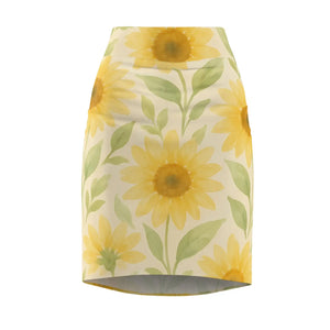 Premium Floral Womens Pencil Skirt - Sunny Design - Dipaliz - Skirts - Xs