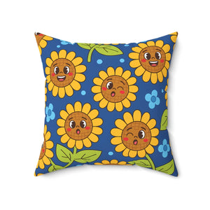 Sky blue ground showing only in the gaps, DipaliZ sunflower design