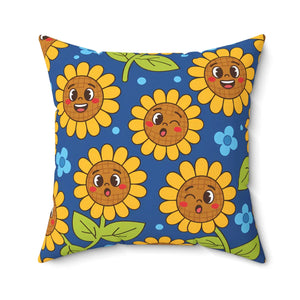 Cropped-in sunflower heads filling the DipaliZ cushion face