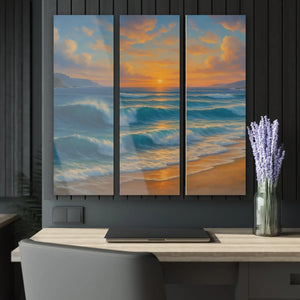 Sunset Beach Acrylic Triptych Wall Art - Dipaliz - Prints