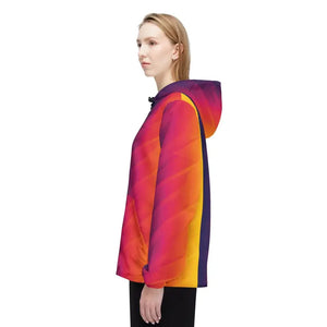 Outerwear - Sunset Gradient Windbreaker Jacket - Vibrant Ombre Hooded - Dipaliz