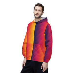 Outerwear - Sunset Gradient Windbreaker Jacket - Vibrant Ombre Hooded - Dipaliz