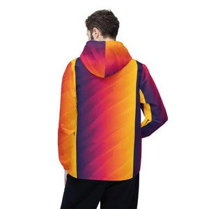 Outerwear - Sunset Gradient Windbreaker Jacket - Vibrant Ombre Hooded - Dipaliz