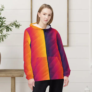 Outerwear - Sunset Gradient Windbreaker Jacket - Vibrant Ombre Hooded - Dipaliz Xs