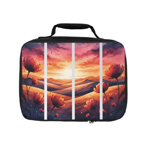 Sunset Meadow Lunch Bag - Insulated Polyester Tote - Dipaliz - one Size / Black - Accessories
