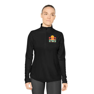 Sunset Palm Ladies Quarter-zip Pullover - Bold Style - Dipaliz - Sweatshirts