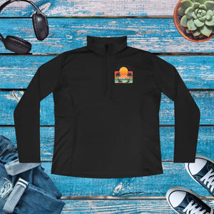 Sunset Palm Ladies Quarter-zip Pullover - Bold Style - Dipaliz - Black / m - Sweatshirts