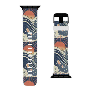 Ocean Wave Watch Band - Stainless Steel Adapter Included - Dipaliz - Accessories
