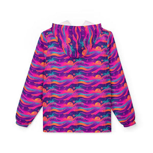 Outerwear - Sunset Wave Windbreaker - Colorful Neon Surf Pattern - Dipaliz