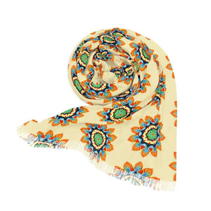 Sunshine Yellow Geometric Scarf - Style Statement - Dipaliz - 27’’ × 73’’ - Scarves & Shawls