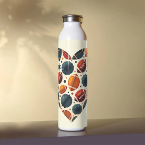Glossy Football Slim Water Bottle - 20oz Sports Gift - Dipaliz - Bottles