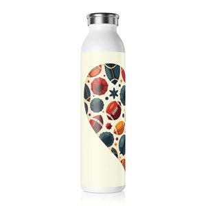Glossy Football Slim Water Bottle - 20oz Sports Gift - Dipaliz - Bottles