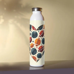 Super Football Slim Water Bottle - Glossy Athletic Graphics - Dipaliz - 20oz / White - Bottles