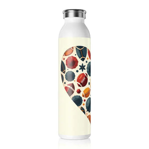 Super Football Slim Water Bottle - Glossy Athletic Graphics - Dipaliz - 20oz / White - Bottles