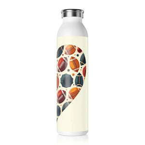 Super Football Slim Water Bottle - Glossy Athletic Graphics - Dipaliz - 20oz / White - Bottles
