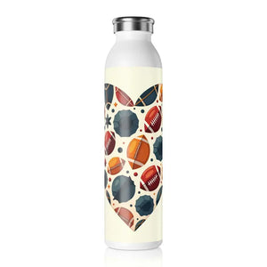 Super Football Slim Water Bottle - Glossy Athletic Graphics - Dipaliz - 20oz / White - Bottles