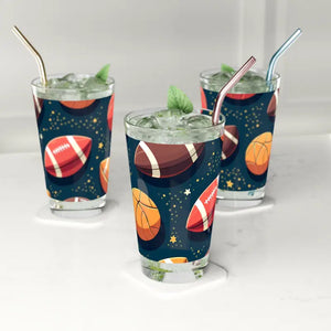 Thrilling Football Pint Glass - Game Day Essential - Dipaliz - 16oz - Beer Glasses