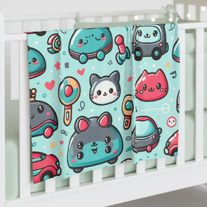 Baby Swaddle Blanket Ultimate Comfort Cute Cars Design Dipaliz - 30’’ × 40’’ / White - Swaddling Blankets