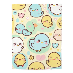Baby Swaddle Blanket - Super Soft Jersey Cute Chicks - Dipaliz - 30’’ × 40’’ / White - Swaddling Blankets