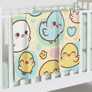 Baby Swaddle Blanket - Super Soft Jersey Cute Chicks - Dipaliz - 30’’ × 40’’ / White - Swaddling Blankets