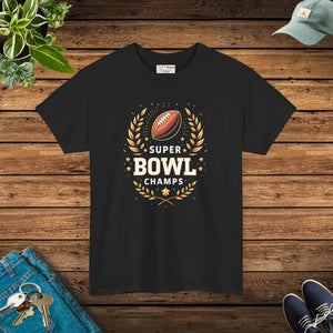 Heavy Cotton Tee Super Football Champs Reinforced Shoulders - Dipaliz - Black / s - T-shirts